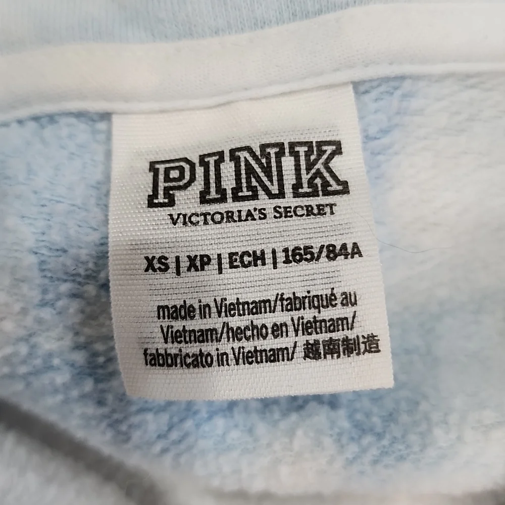 VS Pink Blue Tie Dyed 1/4 Zip Sweatshirt. Size XS. - Picture 7 of 8